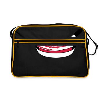 pan fry bacon ham meat delicious hung - Retro Bag - black/gold - Front