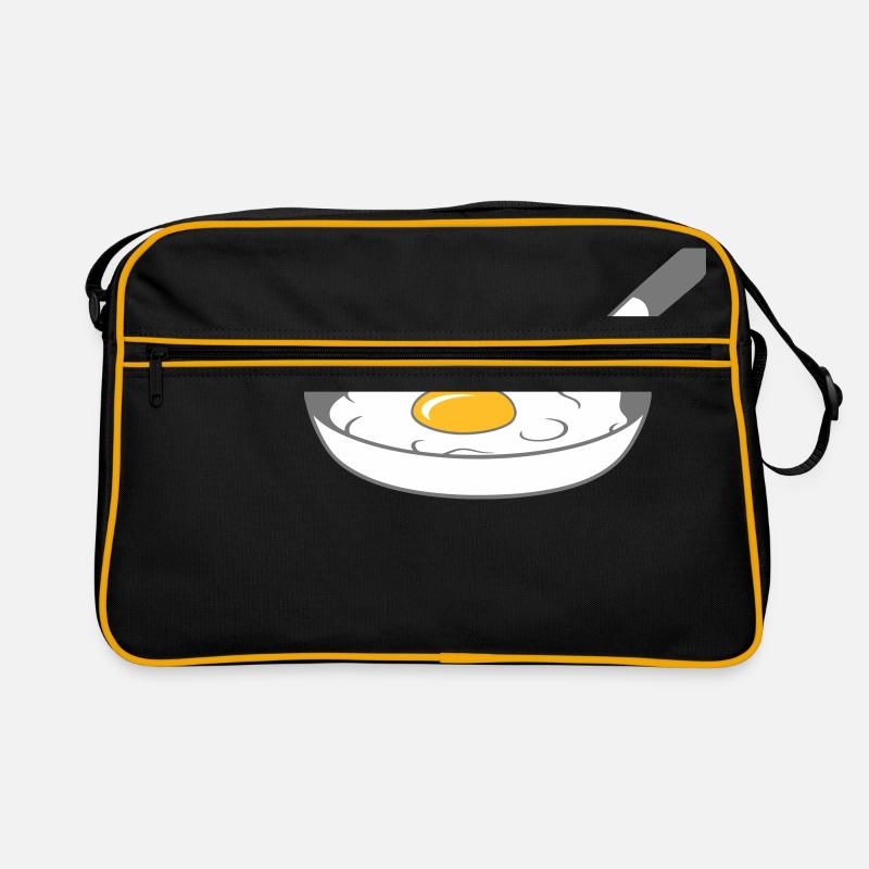 frying pan fried egg cooking roast eat egg yolk Retro Bag