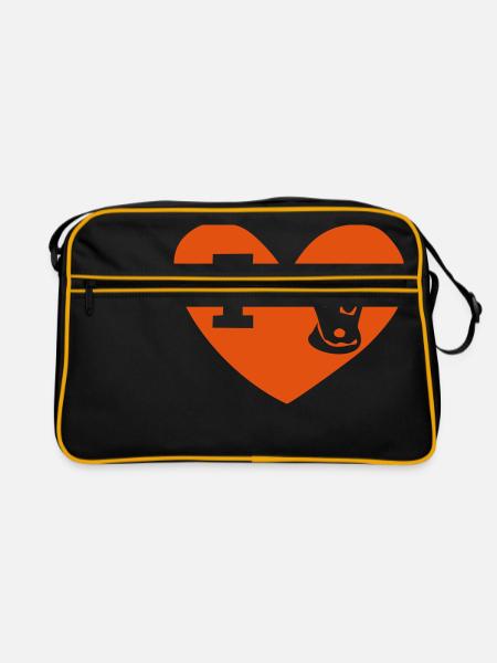 J'aime Jack Russel J'aime le coeur de Jack Russel - Sac Retro - noir/or - Devant
