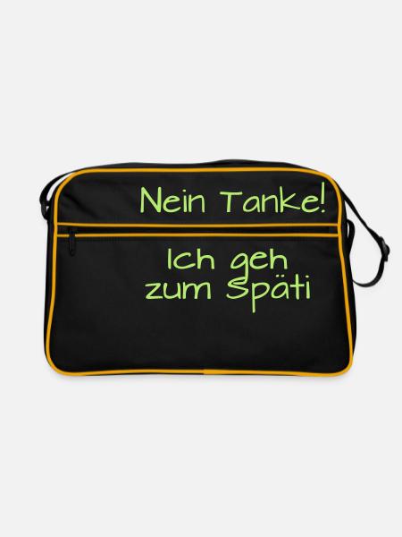 Nein Tanke! Ich geh zum Späti - Retro Tasche - Schwarz/Gold - Vorne