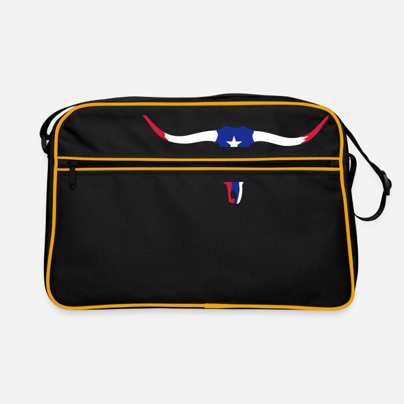 texas longhorn skull / Rinderschädel (3c) Retro Bag