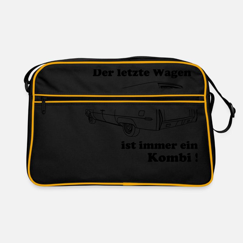 Der letzte Wagen ist immer ein Kombi - Retro Tasche - Schwarz/Gold