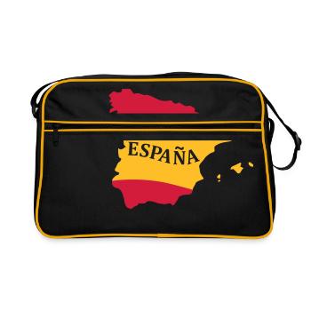 Karte Spanien, Spain, Map, Flag Map Spain - Sac Retro - noir/or - Devant