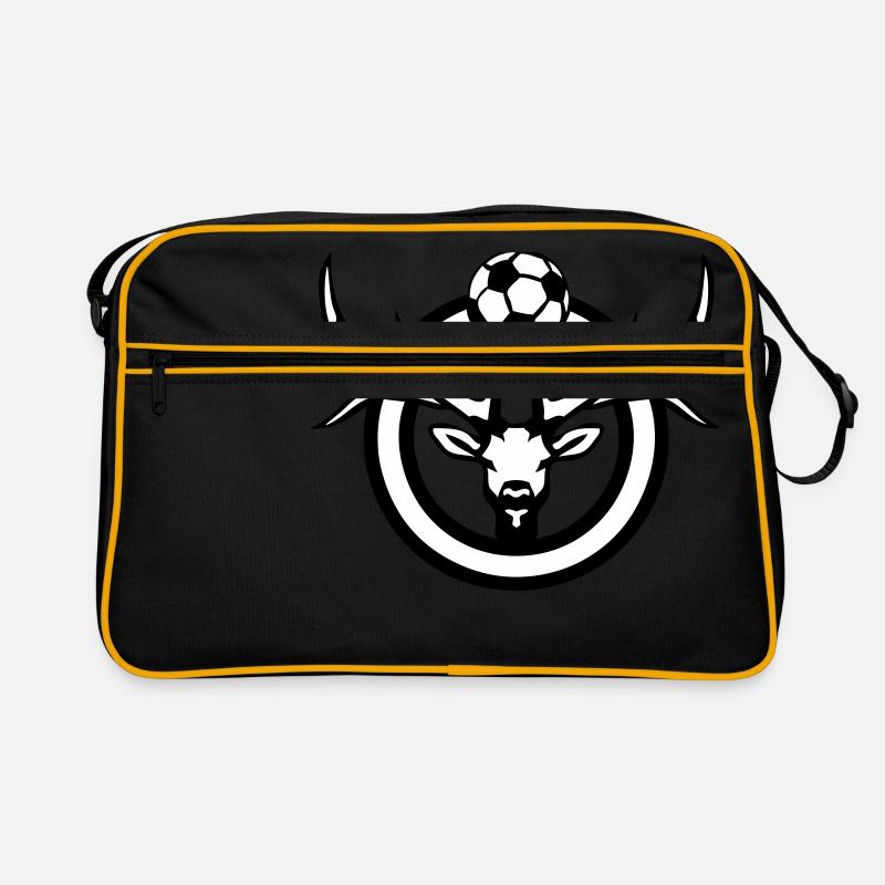 Fußball Hirsch Logo Sport - Retro Tasche - Schwarz/Gold