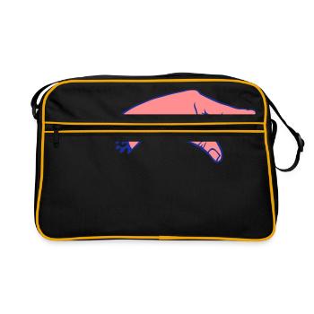 main doigt montre pointe 2 - Sac Retro - noir/or - Devant