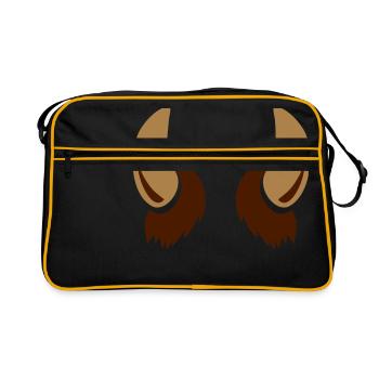 Yeti Big foot creature horns - Retro Bag - black/gold - Front