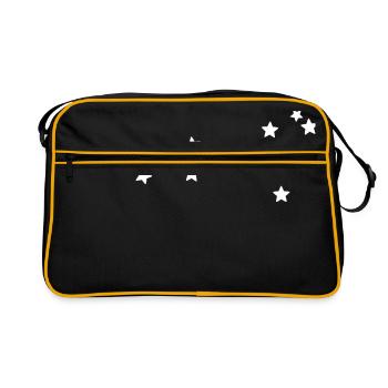 Sternbild Löwe - Retro Tasche - Schwarz/Gold - Vorne