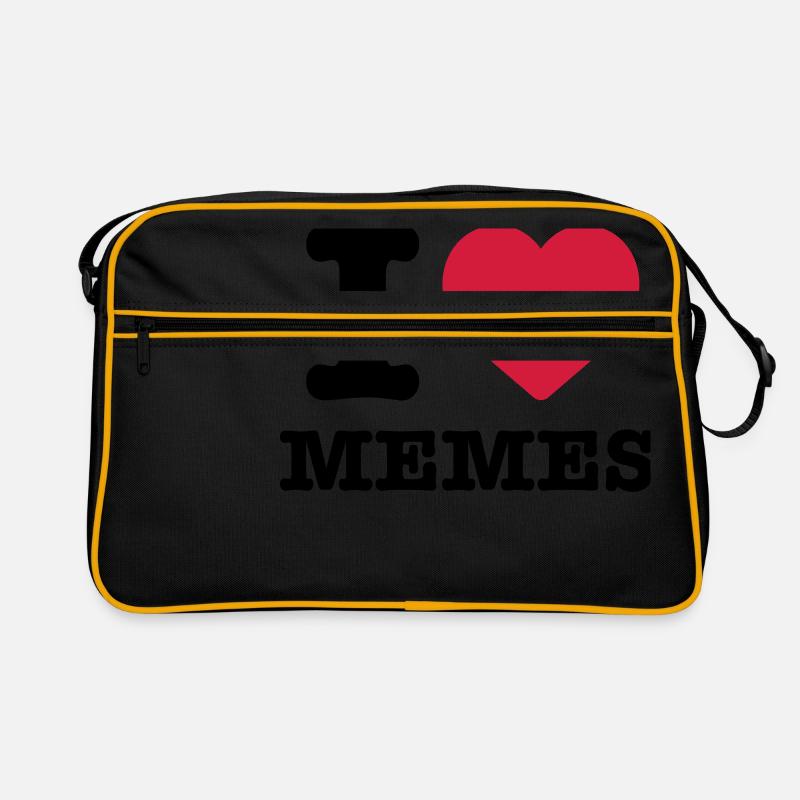 I love Memes Herz rot Spruch Sprüche Meme Geschenk Retro Tasche