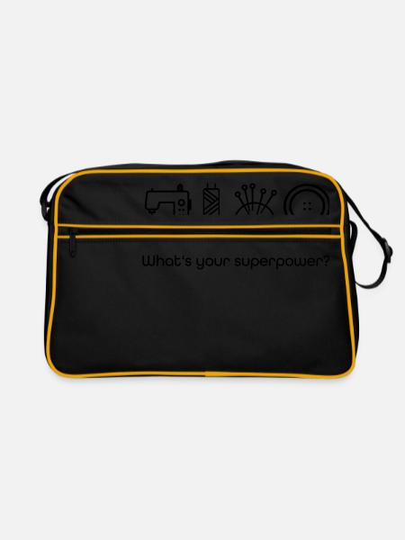 nähen - Retro Tasche - Schwarz/Gold - Vorne