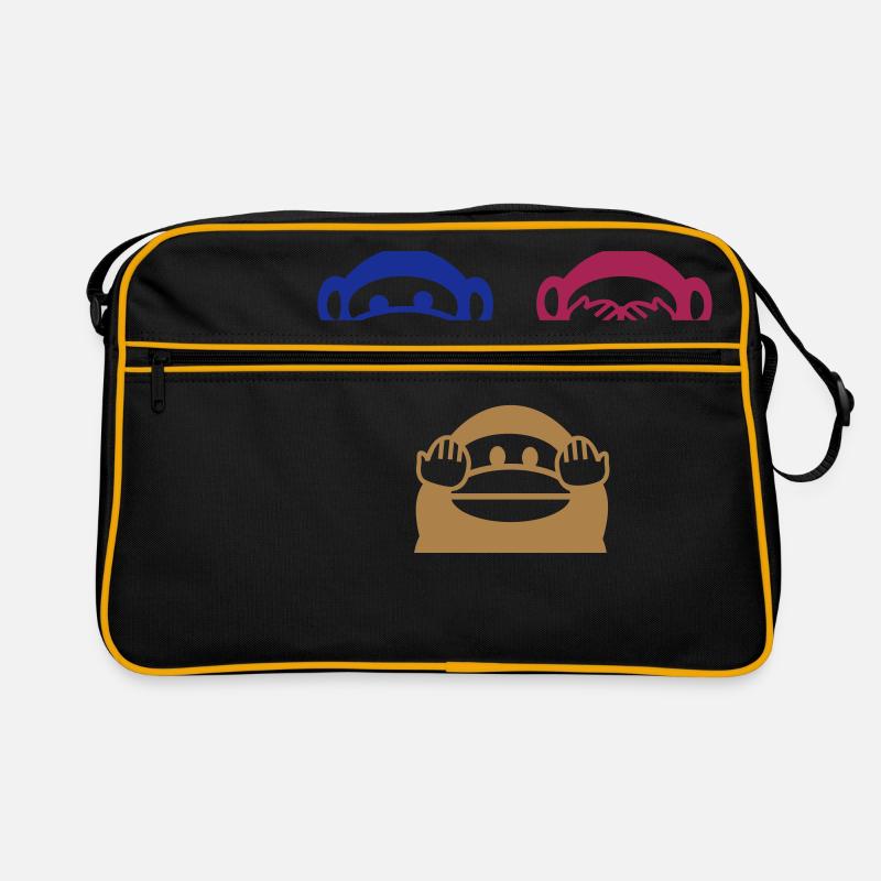 Three monkeys triangle (b) Retro Bag