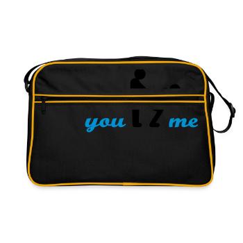 two guys - Retro Tasche - Schwarz/Gold - Vorne
