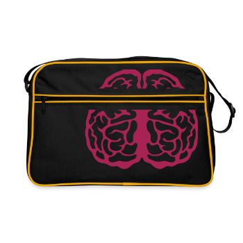 brain brain face 3 8 - Retro Bag - black/gold - Front
