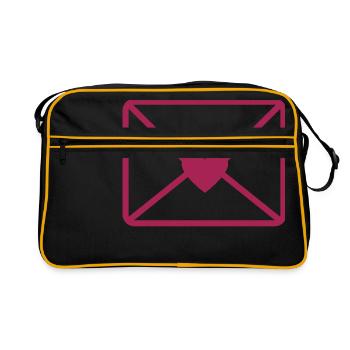 Lettre d’amour lettre avec coeur lettre verso icône - Sac Retro - noir/or - Devant