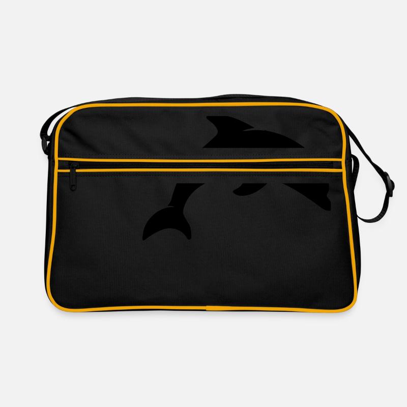 Delphin - Retro Tasche - Schwarz/Gold