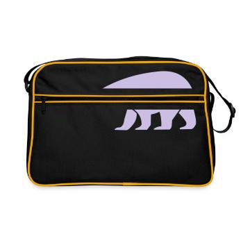 ours blanc - Sac Retro - noir/or - Devant