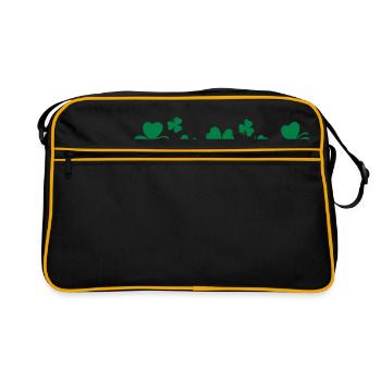 lucky charm shamrock - Retro Bag - black/gold - Front
