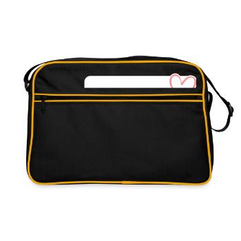 coeur bouclier cadre Champ DeScripteur Coeur Rose - Sac Retro - noir/or - Devant
