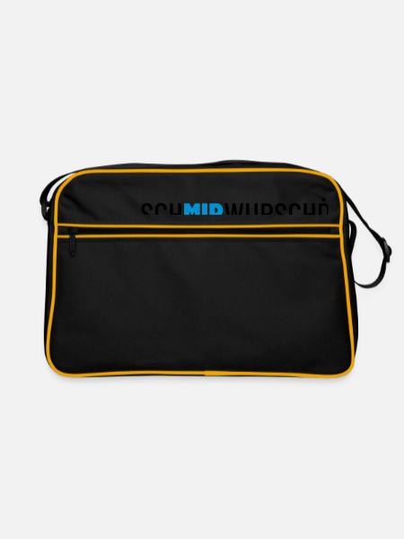 Schmirwurschd (schwarz) - Retro Tasche - Schwarz/Gold