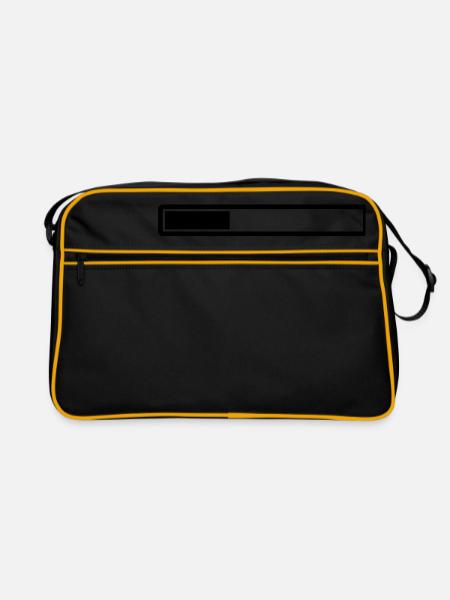 Waiting For Brain - Retro Tasche - Schwarz/Gold - Vorne