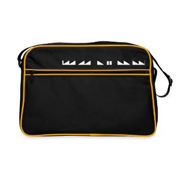 Play Pause Musik Symbole - Retro Tasche - Schwarz/Gold - Vorne