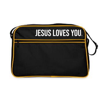 Jésus t'aime et j'essaie - Sac Retro - noir/or - Devant