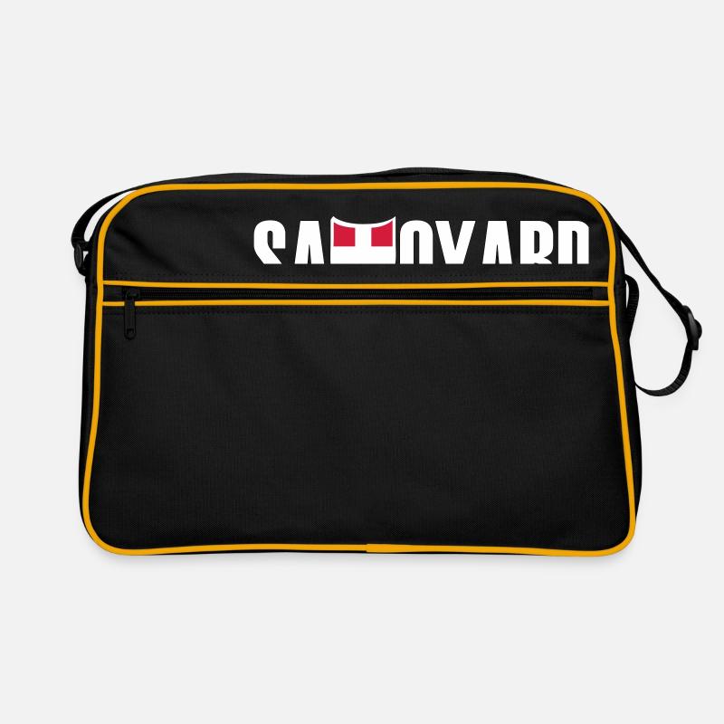savoyard logo blc - Sac Retro - noir/or