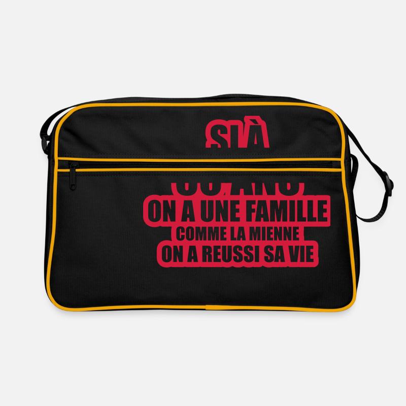si à 50 ans on a une famille comme la mienne - Sac Retro - noir/or