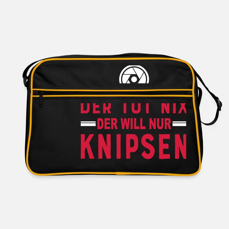 Der tut nix der will nur knipsen / Fotografie 2c - Retro Tasche - Schwarz/Gold
