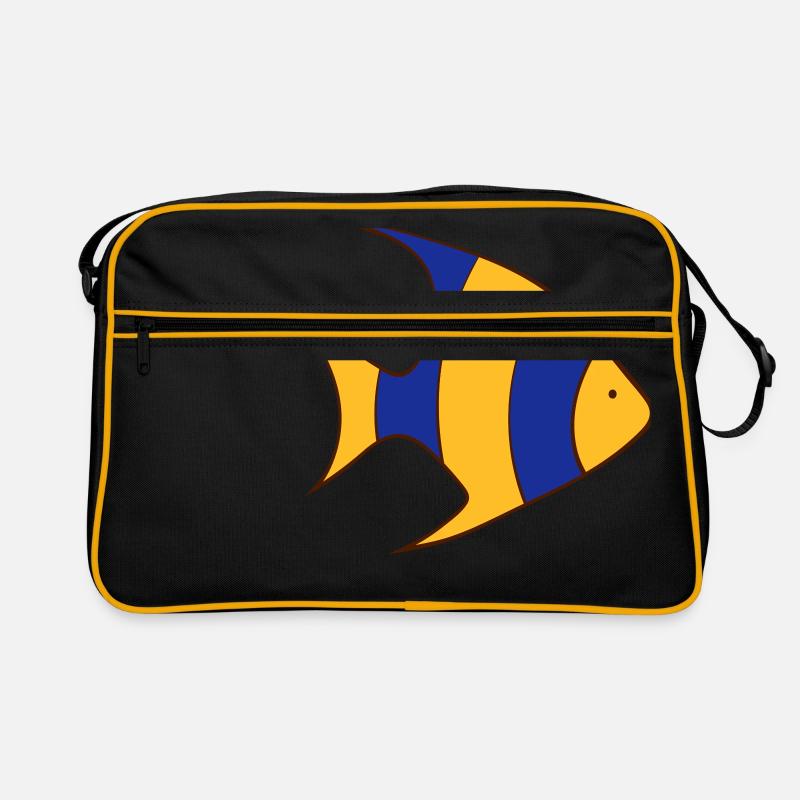 Fisch - Retro Tasche - Schwarz/Gold