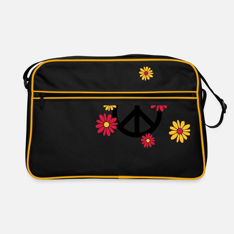 Peace-Zeichen Blume Love flower power Valentinstag Retro Tasche