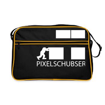 Pousseurs de pixels et fiers de cela ! - Sac Retro - noir/or - Devant