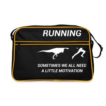 Courir Courir Dino T-shirt homme - Sac Retro - noir/or - Devant
