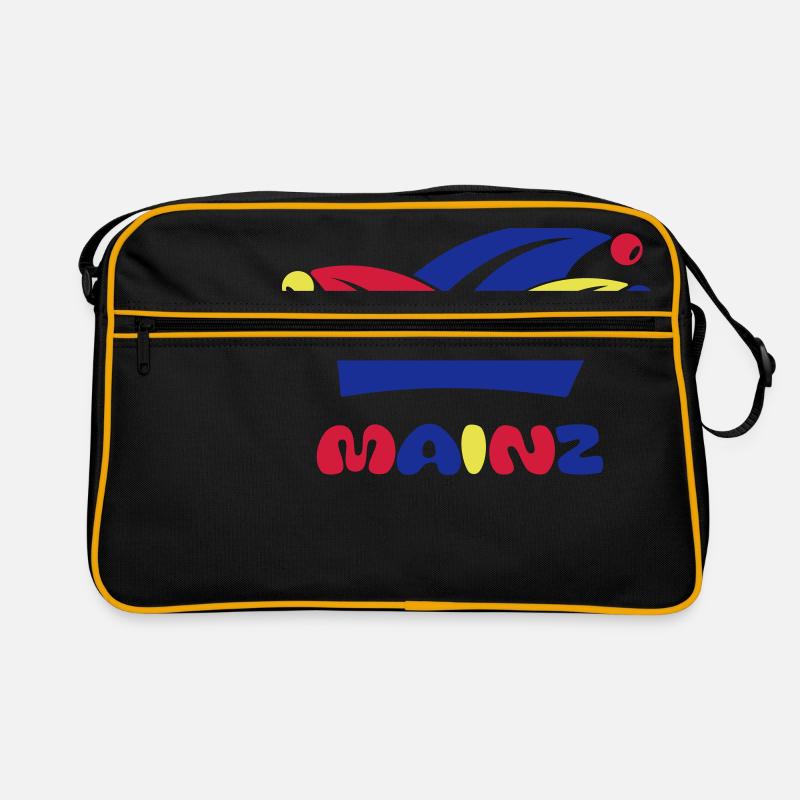 Fasching Narrenkappe Mainz 1, 2 oder 3 Farben - Retro Tasche - Schwarz/Gold
