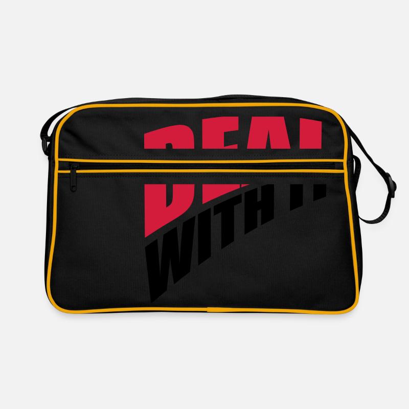 perspektive spruch cool text deal with it entspann Retro Tasche