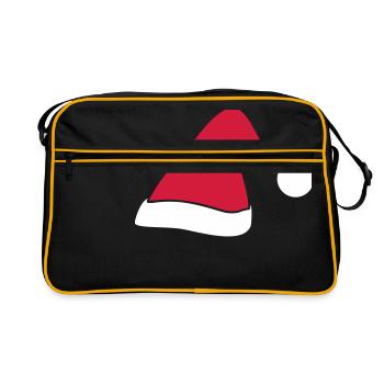 Weihnachtsmütze// Weihnachtsfeier// Weihnachtsmann - Retro Tasche - Schwarz/Gold - Vorne