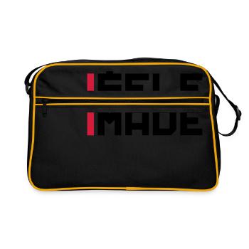 balken logo riche self made man millionaer argent ve - Sac Retro - noir/or - Devant