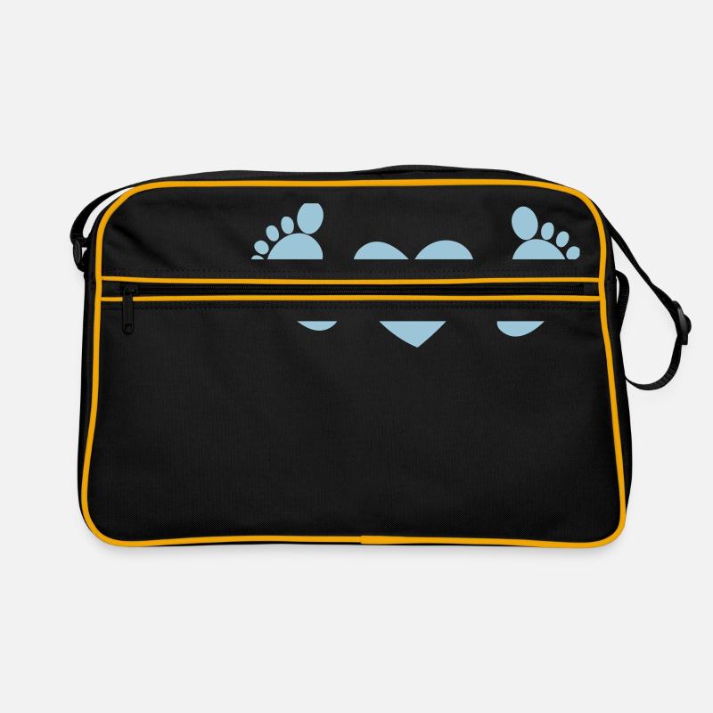 pieds de bébé avec coeur d'amour en bleu Sac Retro