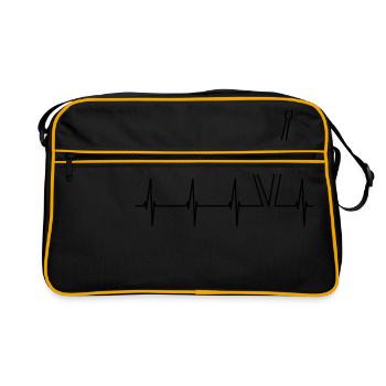 Battements de cœur de pilons, amour des tambours - Sac Retro - noir/or - Devant