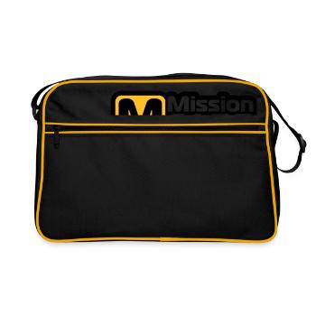 Pêche, carpe, poisson, carpe de mission - Sac Retro - noir/or - Devant