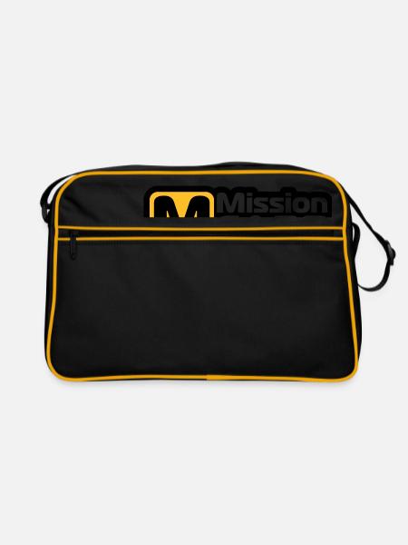 Fishing, carp, fish, mission carp - Retro Bag - black/gold - Front
