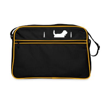 GRAND BASSET GRIFFON VENDEEN heartbeat Herzschlag - Retro Bag - black/gold - Front