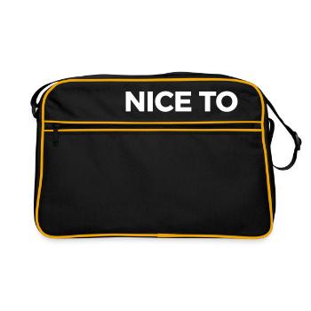 nice to meat you - Retro Tasche - Schwarz/Gold - Vorne