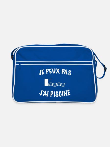 Je peux pas j'ai piscine - Sac Retro - bleu/blanc - Devant