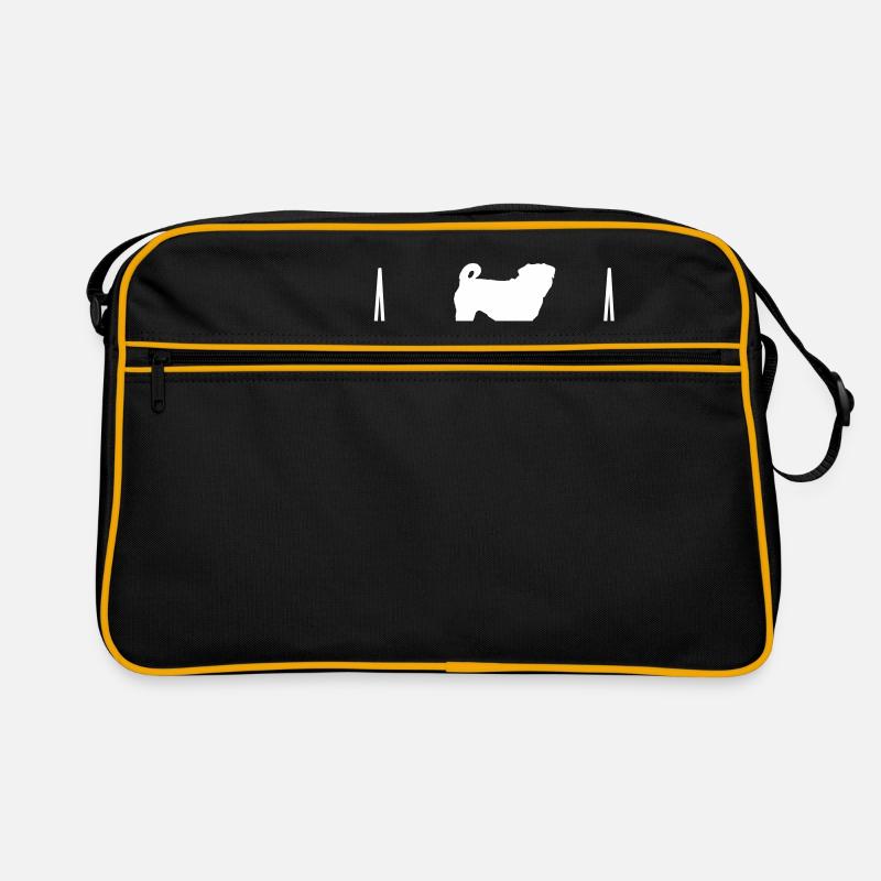 MOPS - PUG heartbeat Herzschlag Retro Tasche