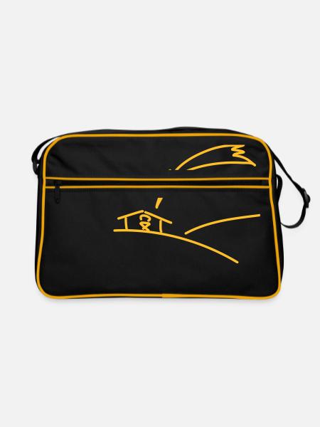 Krippe - Retro Tasche - Schwarz/Gold - Vorne