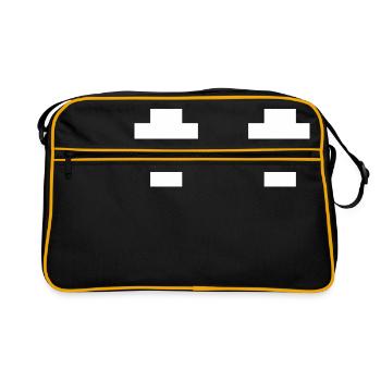 Ghost Eyes Geist Augen Comic Computerspiel Konsole - Retro Tasche - Schwarz/Gold - Vorne