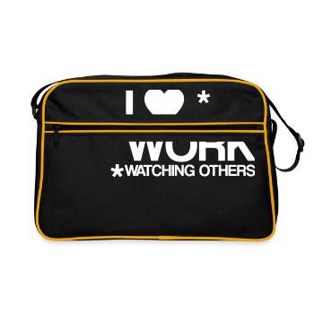 J'aime le travail paresse paresseux travail cadeau lundi - Sac Retro - noir/or - Devant