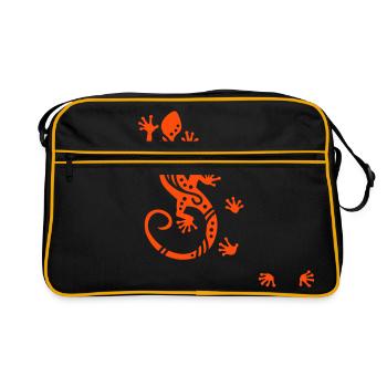 Running Gecko Ethno - Retro Bag - black/gold - Front