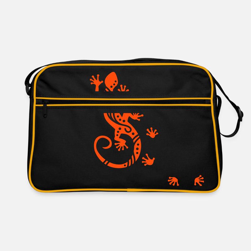 Running Gecko Ethno - Retro Tasche - Schwarz/Gold