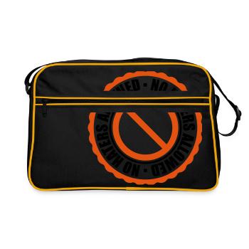 no haters allowed forbidden sign sign stamp - Retro Bag - black/gold - Front